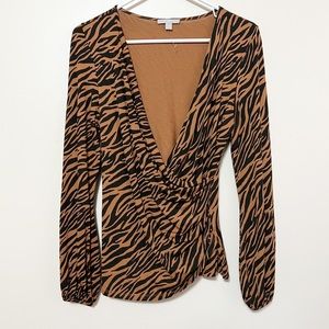 PURE Collection Tiger Wrap Blouse M